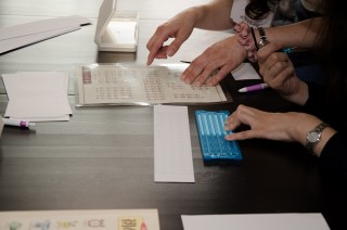 参加証に自分の名前を打ってみました。